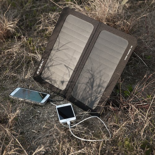 Solar Phone Charger for iPhone, ECEEN 13W Portable Solar Charger with Kickstand for iPhones, Smartphones, Tablets, GPS Units, Speakers, Gopro Cameras, and Other Devices Camping Gadgets Emergency Kit