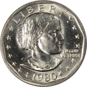 1980 p susan b anthony dollar bu uncirculated mint state sba $1 us coin