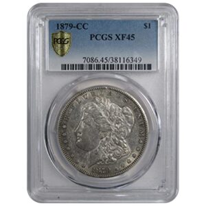 1879 cc morgan dollar xf 45 pcgs 90% silver us coin sku:ipc9168