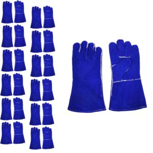 cordova 7609 regular shoulder leather welder gloves, one-piece back, full sock lining, blue, large, 12-pack bulk welder's gloves