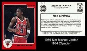 1986 star michael jordan #3 of 10 1984 olympian reprint - basketball card