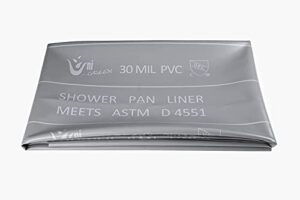 uni-green pvc shower pan liner 30mil thick in grey color. (6x7')