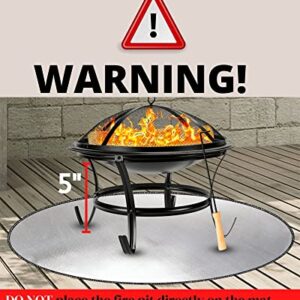 38-inch Fire Pit Mat for Under Fire Pit, Round | 3 Layered Premium Quality | Firepit Mat for Deck, Grass, Concrete, BBQ Grill, & Smoker | Fireproof Deck Protector