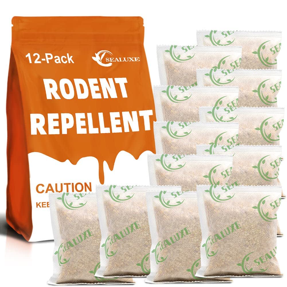 SEALUXE Rodent Repellent,Mouse Repellent Peppermint Pouches,Mice Repellent for House,Mouse Deterrent Indoor,Rat Repellent Outdoor/Indoor,Peppermint Oil to Repel Mice and Rats 12 Pouches