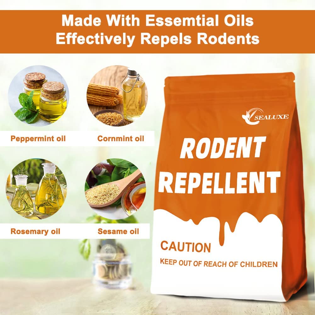 SEALUXE Rodent Repellent,Mouse Repellent Peppermint Pouches,Mice Repellent for House,Mouse Deterrent Indoor,Rat Repellent Outdoor/Indoor,Peppermint Oil to Repel Mice and Rats 12 Pouches