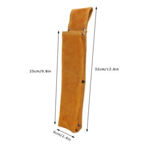 Electrodes Welding Rod Bag Leather Rod Holder Thickened Cowhide Anti Scald Welding Rod Holder Electrode Holder Split Cowhide Leather Welding Rod Bag Yellow