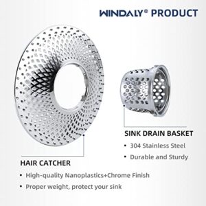 WINDALY Shower Drain Hair Catcher, Bathtub Hair Catcher Drain Protector Strainer, Tub Drain Hair Trap Catcher