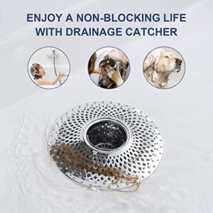 WINDALY Shower Drain Hair Catcher, Bathtub Hair Catcher Drain Protector Strainer, Tub Drain Hair Trap Catcher