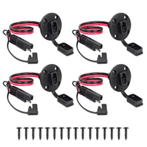 cerrxian 30cm 12awg sae to sae socket sidewall port panel mount solar cable, sae quick connect harness cable(4-pack)