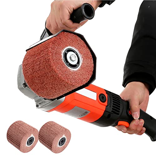 110V 1400W Burnishing Polishing Machine, funchic Handheld Adjustable Sander Polisher Weel, Electric Sander Polisher for Wood Stainless Steel Polishing with 2 Wheel