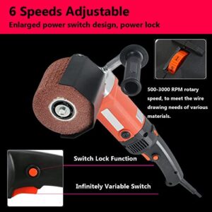 110V 1400W Burnishing Polishing Machine, funchic Handheld Adjustable Sander Polisher Weel, Electric Sander Polisher for Wood Stainless Steel Polishing with 2 Wheel