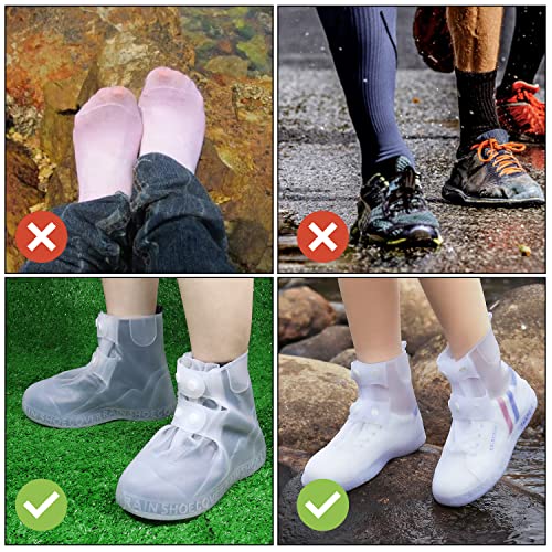 MagicDesign Upgraded Waterproof Silicone Non-Slip Shoe Covers for Rainy Days – Lightweight and Reusable Waterproof Overshoes – Easy to Carry and Practical – Ideal for Multiple Scenarios
