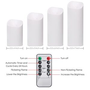12 Pack Flameless Candles Battery Operated Waterproof Led Candles (D:2.2" X H:4" 5" 6" 7") Candles with 2 Remotes Control for Wedding, Party, Birthday, Outdoor/Indoor Decoration (Ivory White)