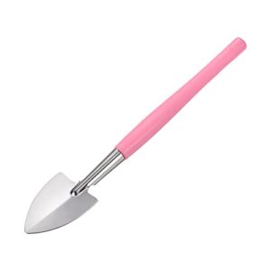 MECCANIXITY Gardening Tools 3 Pack Iron Spade Rake Transplanting Plants Care Digging Kits, Pink