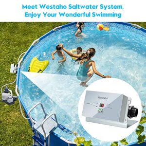 Saltwater Pool System, Westaho Salt Chlorine Generator for Above Ground Pools Up to 15,000 Gallons, Keeps Pool Water Clean, IP 66 Waterproof