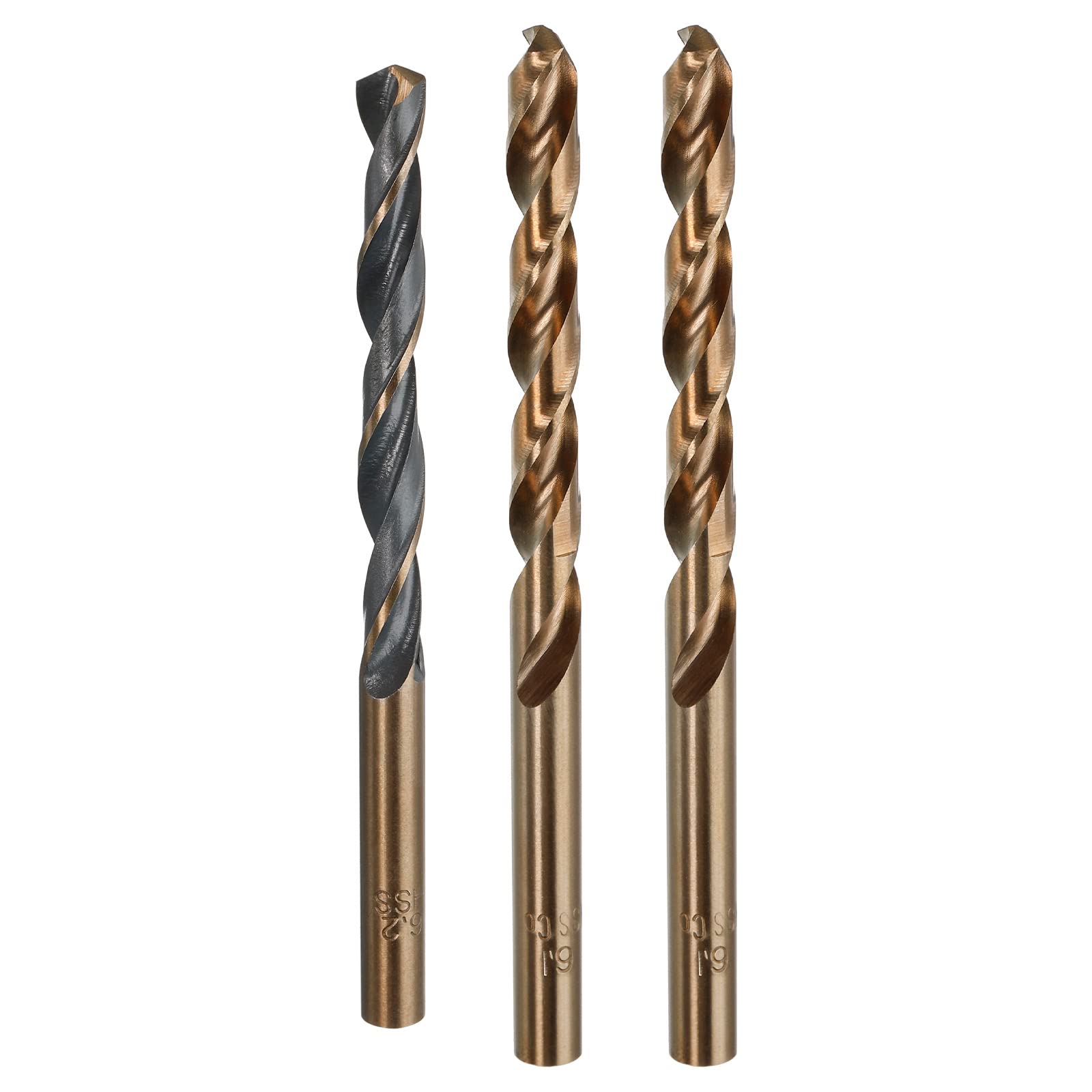 uxcell 3 Pcs 6.1mm 6.2mm Straight Shank Twist Drill Bits, High Speed Steel Metric Spiral Twist Drill Bit