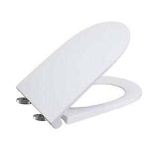 UF080 18.25" Elongated U Shape Toilet Seat Soft Close Quick Release UF Heavy Duty Bigger Cover White