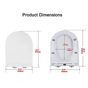 UF080 18.25" Elongated U Shape Toilet Seat Soft Close Quick Release UF Heavy Duty Bigger Cover White