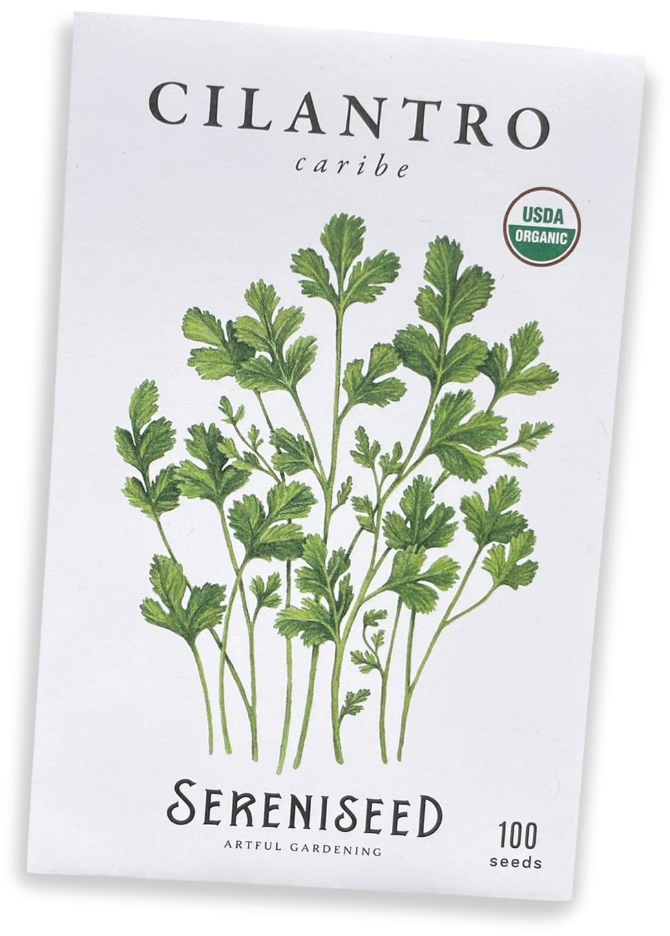 Sereniseed Certified Organic Cilantro Seeds (100 Seeds) – 100% Non GMO, Open Pollinated – Grow Guide