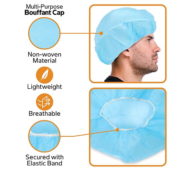 Old South Trading Disposable Bouffant Cap - Hair Net - Hair Nets for Food Service - Surgical Caps for Women and Men - 24 in - 50 Pack