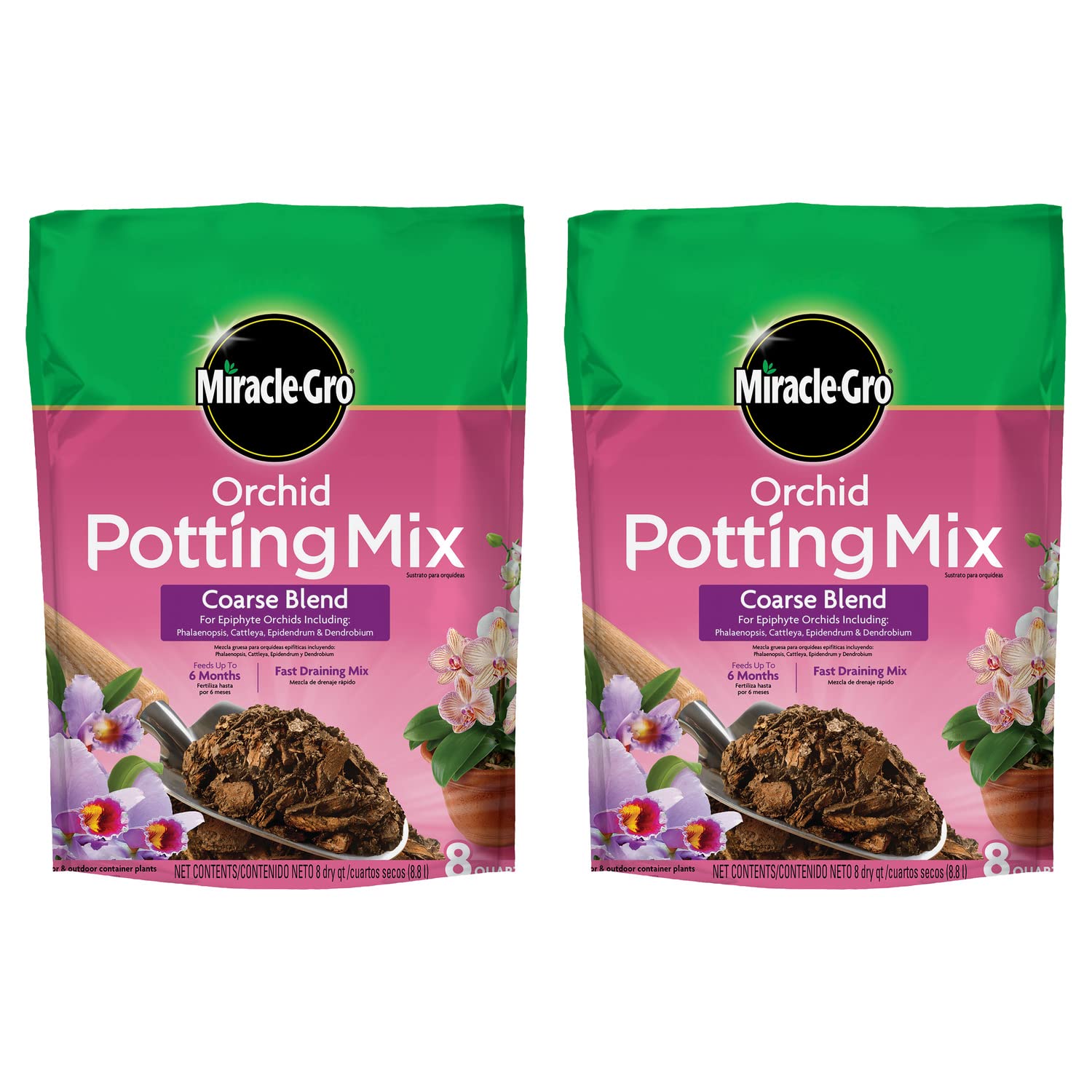 Miracle-Gro Orchid Potting Mix Coarse Blend, 8qt., 2-Pack