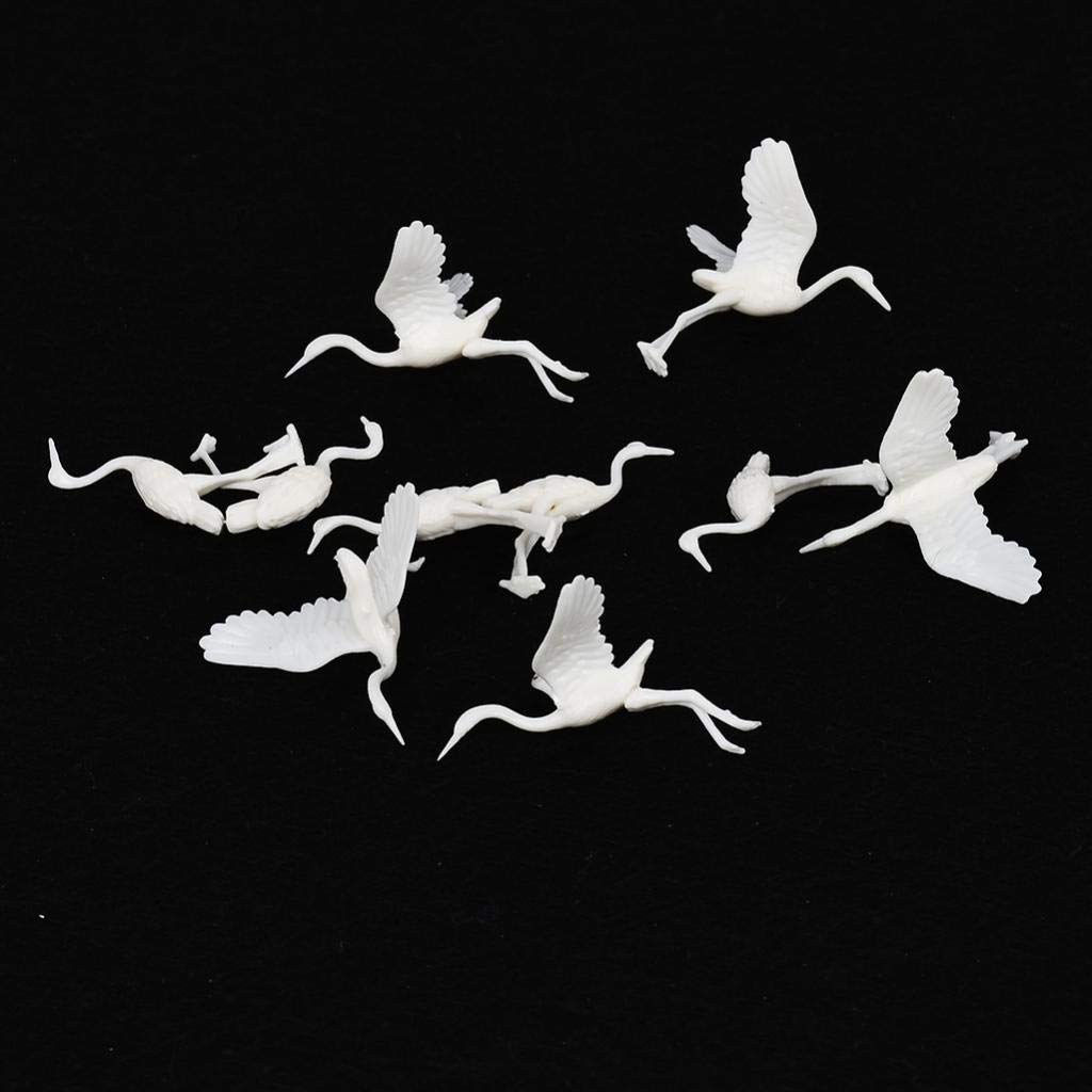 B Baosity 10 Miniature Pieces Figures Bird Crane 4x4x3cm