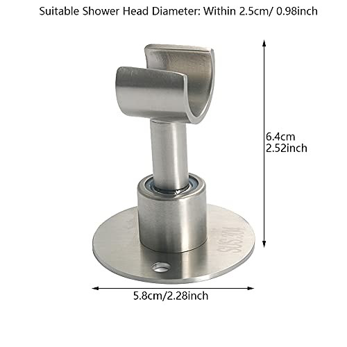 360° Adjustable 304 Stainless Stell Handheld Shower Head Holder Wall Mount, Bathroom Shower Head Bracket with Screw Set, Shower Spray Holder, Shower Wand Holder(Silver)