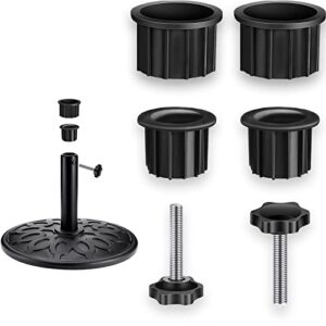 2sets patio umbrella stand accessories with screws, outdoor umbrella pole mount umbrella mount holder cover and cap fit 2.17inch poles for patio table balcony decks backyard (6pcs)