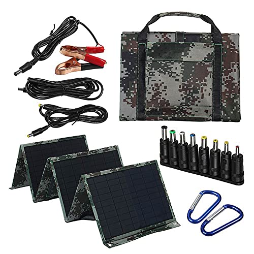 DSJ Foldable Monocrystalline Solar Panel - 150W Portable Solar Charger with Connector Kit & Alligato Clip for Charging Smartphone, Power Banks