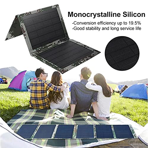 DSJ Foldable Monocrystalline Solar Panel - 150W Portable Solar Charger with Connector Kit & Alligato Clip for Charging Smartphone, Power Banks