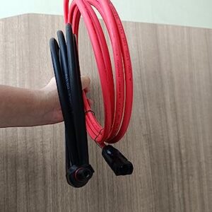 JYFT 10AWG(6mm²) Solar Extension Cable with Two-Preinstalled PV Compatible Female and Male Connector (10FT Red + 10FT Black)