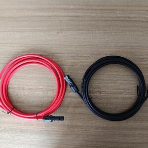 JYFT 10AWG(6mm²) Solar Extension Cable with Two-Preinstalled PV Compatible Female and Male Connector (10FT Red + 10FT Black)