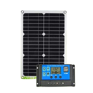 DSJ 12V 180W Protable Solar Panel Kit with 10A/20A LCD Display/2 USB Port Solar Charge Controller Off Grid Monocrystalline Module/40A