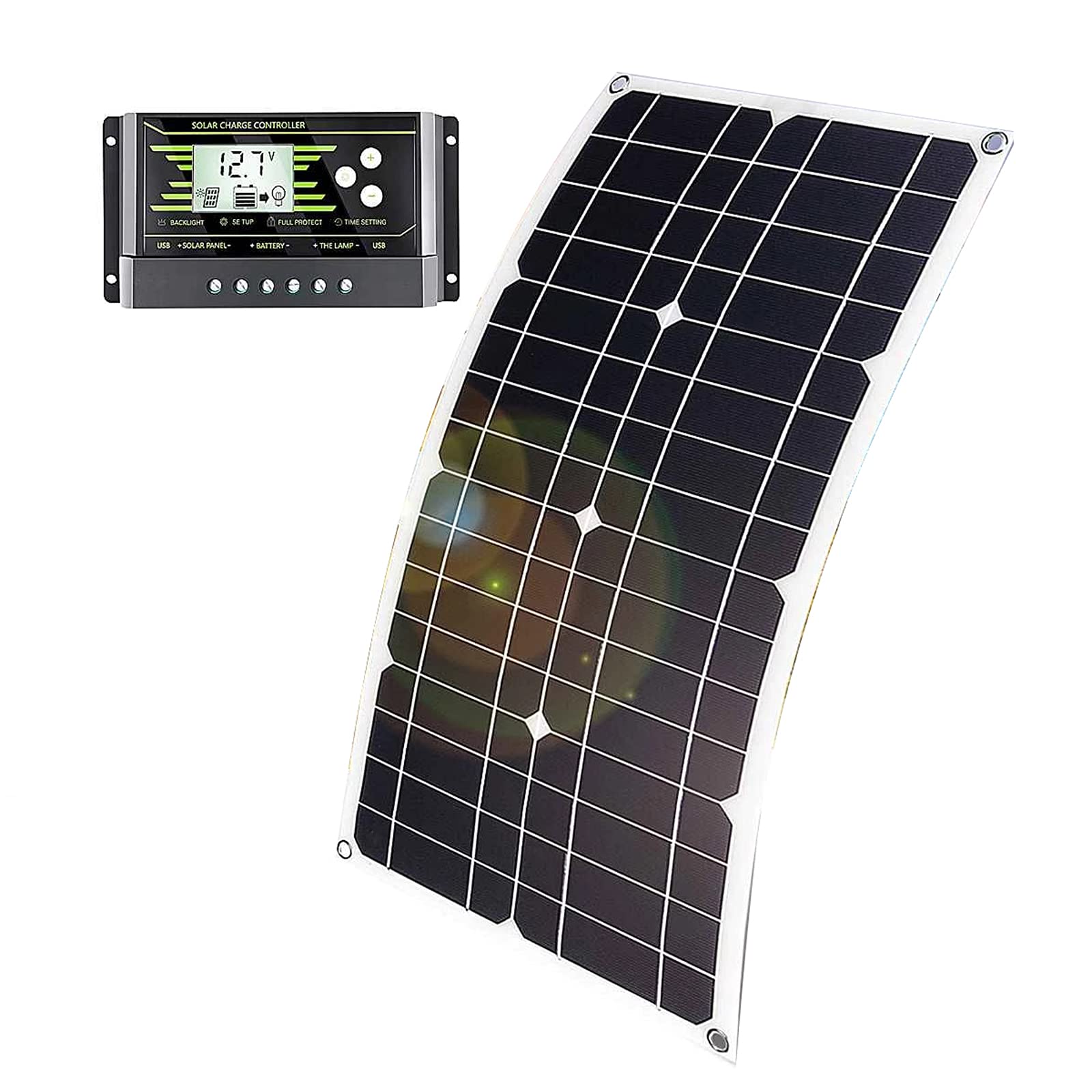 DSJ 100W 18V Monocrystalline Solar Panel USB 12V/5V Dc Flexible Solar Charger for Car Rv Boat Battery Charger Waterproof/10A