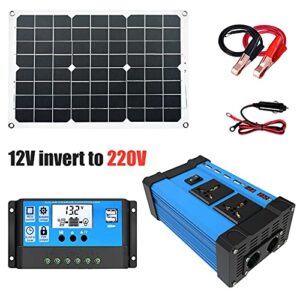 DSJ 12V 18W Solar Panel System 30A Charge Controller 4000W Solar Inverter Kit Complete Power Generation System Set/220V