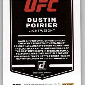 2022 Donruss UFC #29 Dustin Poirier Lightweight Official MMA Trading Card in Raw (NM or Better) Condition