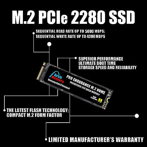 Arch Memory Replacement for Dell SNP112284P/2TB AB400209 2TB M.2 2280 PCIe (4.0 x4) NVMe Solid State Drive for Vostro 15 5502