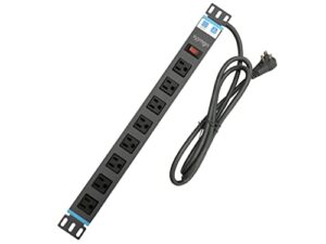 xyjmgn 8 outlet plugs aluminum heavy duty grey metal power strip, wall mountable 15a 125v 1875w power outlet with switch for workshop computer