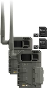 spypoint lm2 twin pack cellular trail camera - 20mp photos, infrared game night vision photos, 90' flash trail camera & detection range + sd cards (lm2-nationwide)