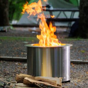 US Stove Company Smokeless 21 Inch Stainless Steel Wood Burning Portable Fire