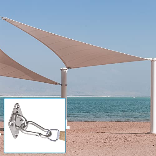 HongWay 30pcs Sun Shade Sail Hardware Kit, 6 Inch for Triangle Rectangle Sunshade Sail Installation, 304 Anti-Rust Stainless Steel, Triangle Shade Sails Accessory for Garden Outdoors, Patio Lawn