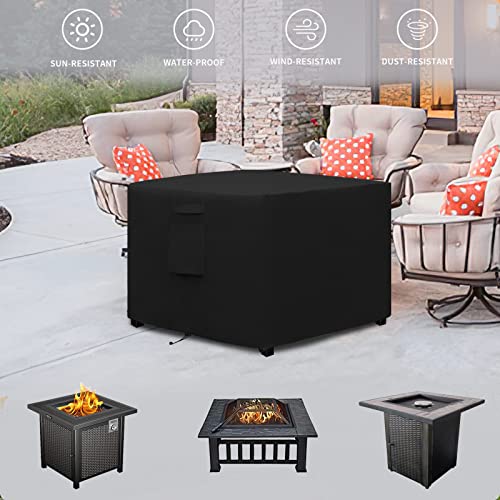 Easy-Going Outdoor Fire Pit Cover Square 36" Lx36 Wx24 H, Durable Outdoor Gas Firepit Cover, Waterproof and Weatherproof Cover for Fire Pit, Black