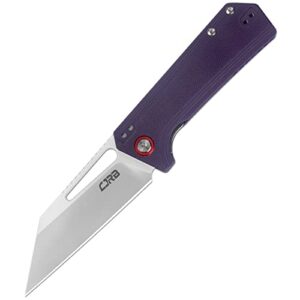 cjrb folding knives ruffian (j1924-vt) ar-rpm9 powder steel blade violet purple g10 tactical handle pocket folding knife edc knife designed by dirk pinkerton