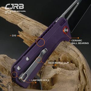 CJRB Folding Knives RUFFIAN (J1924-VT) AR-RPM9 Powder Steel Blade Violet Purple G10 Tactical Handle Pocket Folding Knife EDC Knife Designed by Dirk Pinkerton