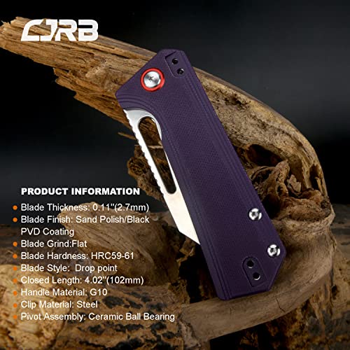 CJRB Folding Knives RUFFIAN (J1924-VT) AR-RPM9 Powder Steel Blade Violet Purple G10 Tactical Handle Pocket Folding Knife EDC Knife Designed by Dirk Pinkerton