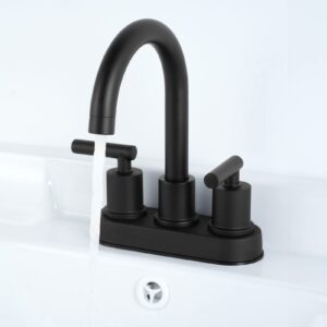 DANAE Bathroom Sink Faucet 4 Inch 2 Handle Centerset Utility Lavatory Vanity Faucet-Black