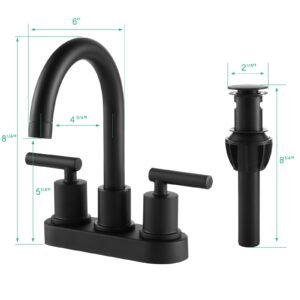 DANAE Bathroom Sink Faucet 4 Inch 2 Handle Centerset Utility Lavatory Vanity Faucet-Black