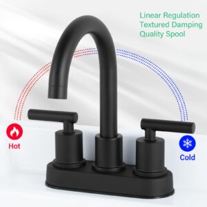 DANAE Bathroom Sink Faucet 4 Inch 2 Handle Centerset Utility Lavatory Vanity Faucet-Black