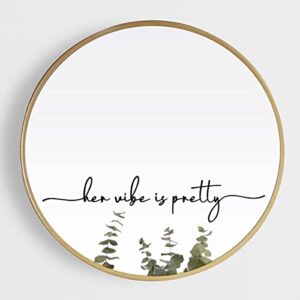 her vibe is pretty decal, mirror decal, mirror sticker, inspirational sticker, motivational sticker, home decor, wall decor, positive affirmations decal, 16x3.3 inch (black)