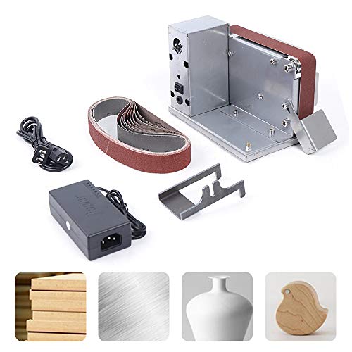 Electric Grinder Belt Sander Machine, 110V Desktop Polisher DIY Grinding Machine Mini Polishing Belt Sander 795 Motor